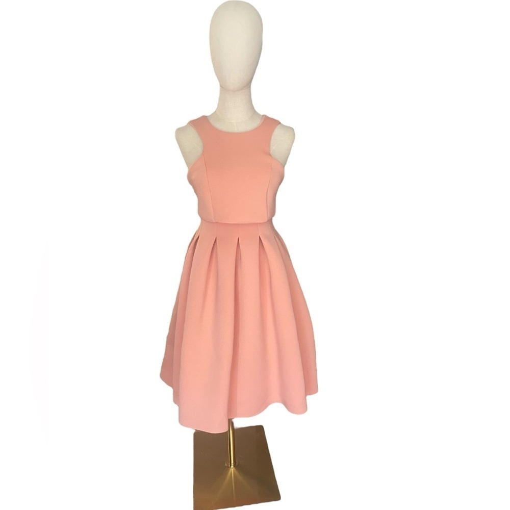 Peach Midi Crop Top Scuba Dress Sz 0​​​​​